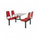 Upholstered fixed canteen table and chairs 416531