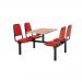 Upholstered fixed canteen table and chairs 416532