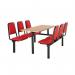 Upholstered fixed canteen table and chairs 416535