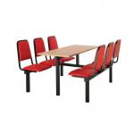 Upholstered fixed canteen table and chairs 416538