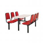 Upholstered fixed canteen table and chairs 416539