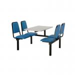 Upholstered fixed canteen table and chairs 416543