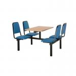 Upholstered fixed canteen table and chairs 416547