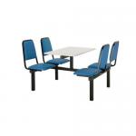 Upholstered fixed canteen table and chairs 416548