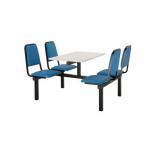 Upholstered fixed canteen table and chairs 416548