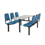 Upholstered fixed canteen table and chairs 416549