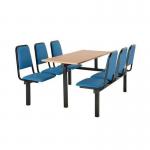 Upholstered fixed canteen table and chairs 416550