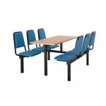 Upholstered fixed canteen table and chairs 416553