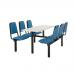 Upholstered fixed canteen table and chairs 416554