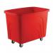 Slingsby robust rim tapered plastic container trucks, red castors in corner pattern 416849