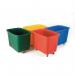 Slingsby robust rim tapered plastic container trucks, red castors in corner pattern 416849