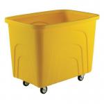 Slingsby robust rim tapered plastic container trucks, yellow castors corner pattern 416850