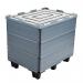 The picture shows three slingsby Pallets Plastic pallet collar kits, with each kit containing three collars. The collars are made of sturdy plastic and are designed to fit securely onto standard pallets. These pallet collar kits are a useful addition for any warehouse or storage facility.
