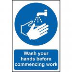 Wash Your Hands Beforecommencing Work - Sapp (200 X 300 Mm) 417246