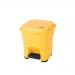 Pedal bin with silent closing lid, Yellow 35L 417341