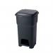 Pedal bin with silent closing lid, Black 60L 417345