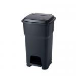 Pedal bin with silent closing lid, Black 85L 417348