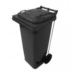 Pedal operated wheelie bins, 80L Grey 418107