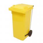 Pedal operated wheelie bins, 80L Yellow 418108