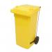 Pedal operated wheelie bins, 80L Yellow 418108