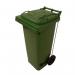 Pedal operated wheelie bins, 80L Green 418110