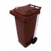 Pedal operated wheelie bins, 80L Brown 418111