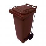 Pedal operated wheelie bins,120L Brown 418117