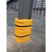 The image features a sturdy metal column protector infill designed for use in parking facilities. It has a sleek, modern design with clean lines and a durable construction. The infill seamlessly blends in with its surroundings, providing optimal protection for columns while maintaining the aesthetics of the area.