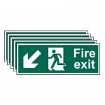 Fire Exit (man Arrow Downleft)- 1.2 mm Recyclable Pp (400 X 150 Mm) - Pack of 5 419122
