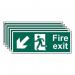 Fire Exit (man Arrow Downleft)- 1.2 mm Recyclable Pp (400 X 150 Mm) - Pack of 5 419122