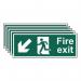 Fire Exit (man Arrow Downleft)- Sav (400 X 150 Mm) - Pack of 5 419123
