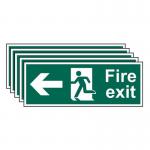 Fire Exit (man Arrow Left)- 1.2 mm Recyclable Pp (400 X 150 Mm) - Pack of 5 419126