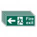 Fire Exit (man Arrow Left)- 1.2 mm Recyclable Pp (400 X 150 Mm) - Pack of 5 419126