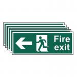 Fire Exit (man Arrow Left)- Sav (400 X 150 Mm) - Pack of 5 419127