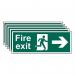 Fire Exit (man Arrow Right)- 1.2 mm Recyclable Pp (400 X 150 Mm) - Pack of 5 419128