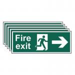Fire Exit (man Arrow Right)- Sav (400 X 150 Mm) - Pack of 5 419129