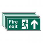 Fire Exit (man Arrow Up)- 1.2 mm Recyclable Pp (400 X 150 Mm) - Pack of 5 419130