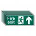 Fire Exit (man Arrow Up)- 1.2 mm Recyclable Pp (400 X 150 Mm) - Pack of 5 419130