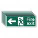 Fire Exit (man Arrow Upleft)- Sav (400 X 150 Mm) - Pack of 5 419133