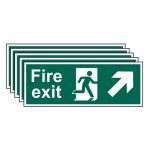 Fire Exit (man Arrow Upright)- 1.2 mm Recyclable Pp (400 X 150 Mm) - Pack of 5 419134