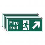 Fire Exit (man Arrow Upright)- Sav (400 X 150 Mm) - Pack of 5 419135