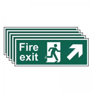 Fire Exit Man Arrow UpRight - Sav 400 X 150mm - Pack Of 5 419135