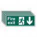 Fire Exit (man Arrow Down)- 1.2 mm Recyclable Pp (400 X 150 Mm) - Pack of 5 419136