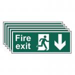 Fire Exit (man Arrow Down)- Sav (400 X 150 Mm) - Pack of 5 419137