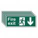 Fire Exit (man Arrow Down)- Sav (400 X 150 Mm) - Pack of 5 419137