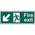 Fire Exit (man Arrowdownleft) - Sav (400 X 150 Mm) 419146