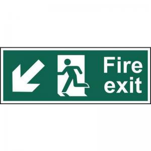 Fire Exit Man Arrow DownLeft - Sav 600 X 200mm 419147
