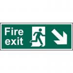 Fire Exit (man Arrowdownright) - 1.2 mm Recyclable Pp (400 X 150 Mm) 419149