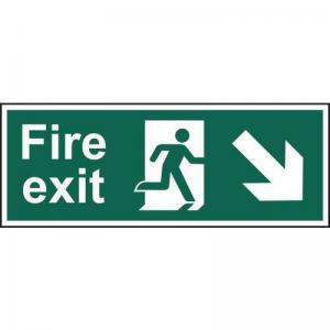 Fire Exit Man Arrow DownRight - Sav 400 X 150mm 419151