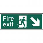 Fire Exit (man Arrowdownright) - Sav (600 X 200 Mm) 419152